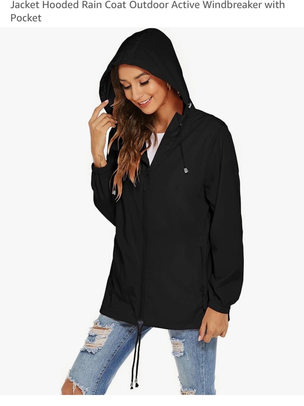 Black Lightweight Rain Jacket/Windbreaker